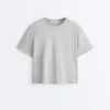 Camiseta holgada de manga corta de mezcla de algodón Camiseta holgada de manga corta de mezcla de algodón