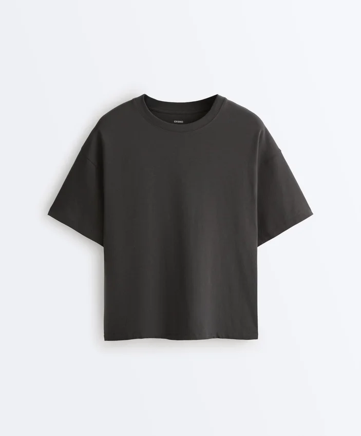 Camiseta holgada de manga corta de mezcla de algodón Camiseta holgada de manga corta de mezcla de algodón