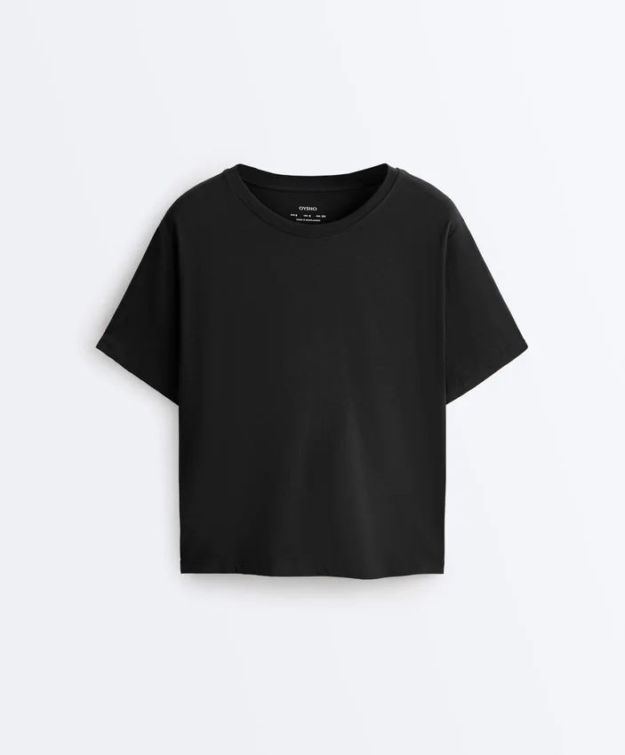 Camiseta holgada de manga corta de mezcla de algodón Camiseta holgada de manga corta de mezcla de algodón