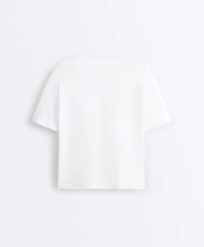 Camiseta holgada de manga corta de mezcla de algodón con eslogan Camiseta holgada de manga corta de mezcla de algodón con eslogan