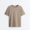 Camiseta holgada de manga corta de mezcla de algodón con eslogan Camiseta holgada de manga corta de mezcla de algodón con eslogan