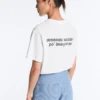 Camiseta holgada de mezcla de algodón con eslogan Camiseta holgada de mezcla de algodón con eslogan