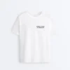 Camiseta holgada de mezcla de algodón con eslogan Camiseta holgada de mezcla de algodón con eslogan