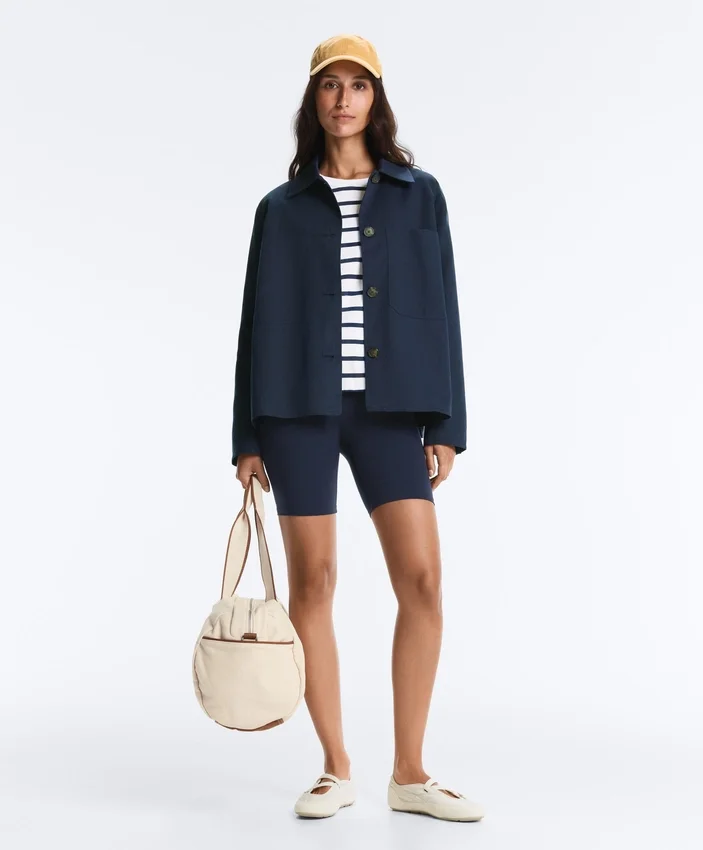 Chaqueta con bolsillos de mezcla de algodón Chaqueta con bolsillos de mezcla de algodón
