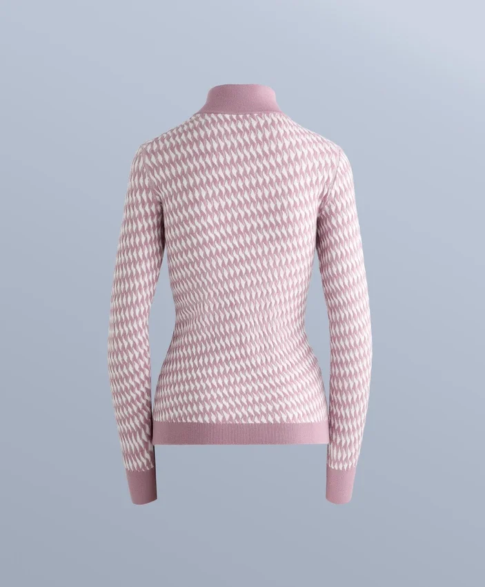Camiseta interior térmica de punto jacquard geométrico para la parte de arriba Camiseta interior térmica de punto jacquard geométrico para la parte de arriba