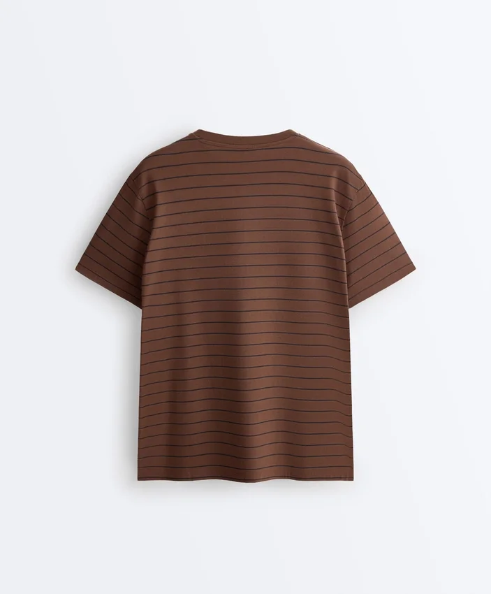Camiseta oversize de manga corta a rayas de mezcla de algodón para pantalones cortos Camiseta oversize de manga corta a rayas de mezcla de algodón para pantalones cortos