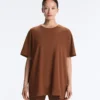 Camiseta oversize de manga corta de mezcla de algodón