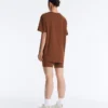 Camiseta oversize de manga corta de mezcla de algodón