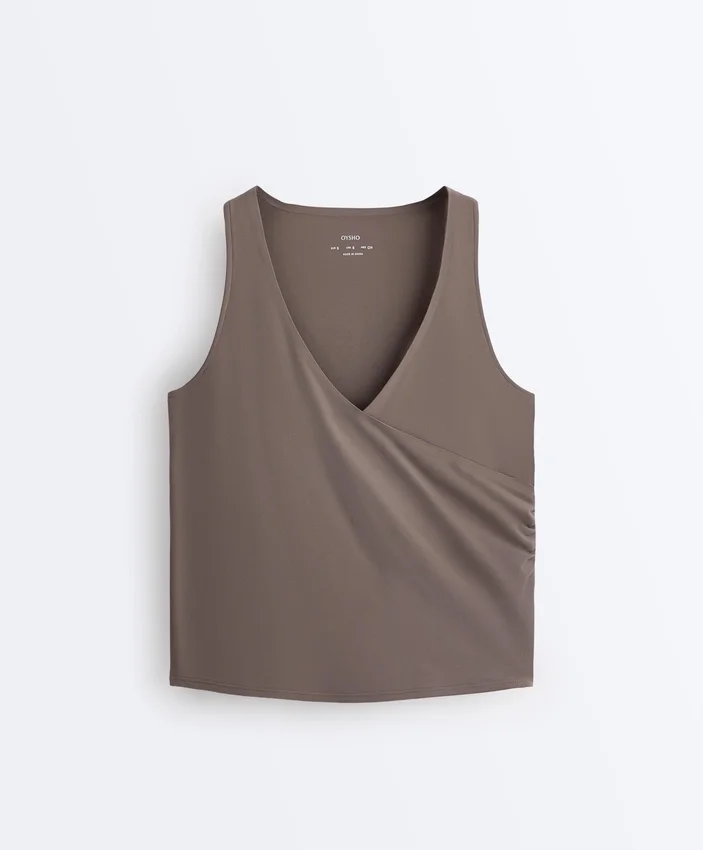Camiseta sin mangas Comfortlux con escote cruzado Camiseta sin mangas Comfortlux con escote cruzado