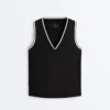 Camiseta sin mangas con cuello en V Camiseta sin mangas con cuello en V