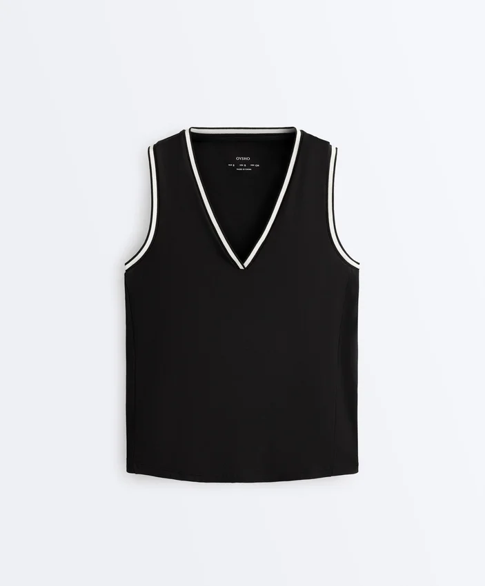 Camiseta sin mangas con cuello en V Camiseta sin mangas con cuello en V