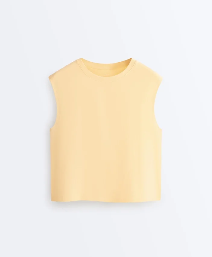 Camiseta sin mangas de mezcla de algodón Camiseta sin mangas de mezcla de algodón