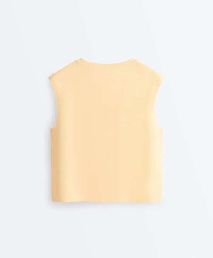 Camiseta sin mangas de mezcla de algodón Camiseta sin mangas de mezcla de algodón
