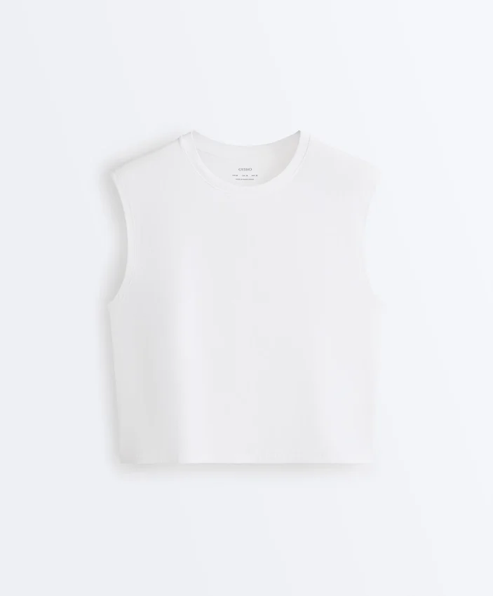 Camiseta sin mangas de mezcla de algodón Camiseta sin mangas de mezcla de algodón