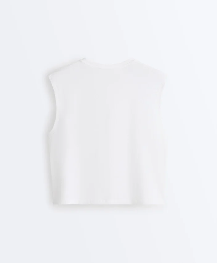 Camiseta sin mangas de mezcla de algodón Camiseta sin mangas de mezcla de algodón