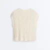 Chaleco de cuello redondo con punto trenzado Chaleco de cuello redondo con punto trenzado