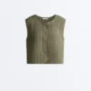 Chaleco de nailon acolchado fino