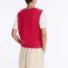 Chaleco de punto con cuello en V Chaleco de punto con cuello en V