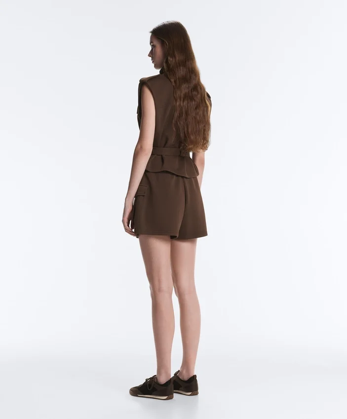 Pantalones cortos de piqué con bolsillos de algodón Pantalones cortos de piqué con bolsillos de algodón