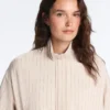 Chaqueta a rayas con bajo fruncido Chaqueta a rayas con bajo fruncido