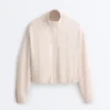 Chaqueta a rayas con bajo fruncido Chaqueta a rayas con bajo fruncido