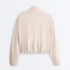 Chaqueta a rayas con bajo fruncido Chaqueta a rayas con bajo fruncido