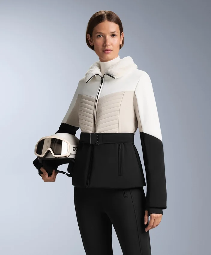 Chaqueta acolchada de esquí Primaloft® con bloques de color y corte superajustado, resistente al agua Chaqueta acolchada de esquí Primaloft® con bloques de color y corte superajustado, resistente al agua