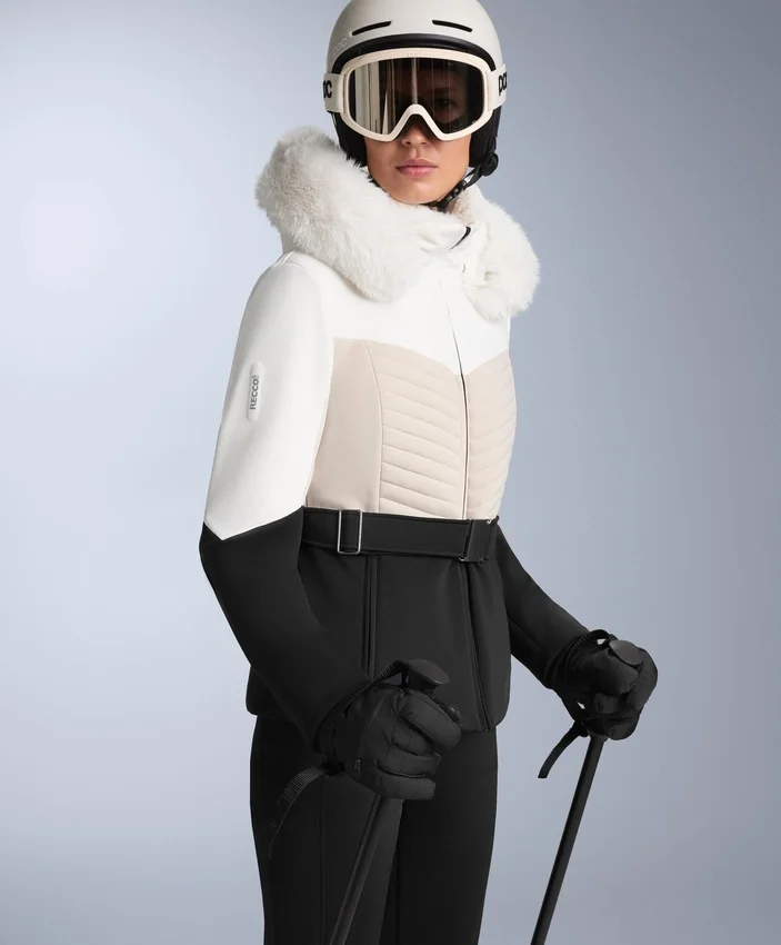 Chaqueta acolchada de esquí Primaloft® con bloques de color y corte superajustado, resistente al agua Chaqueta acolchada de esquí Primaloft® con bloques de color y corte superajustado, resistente al agua