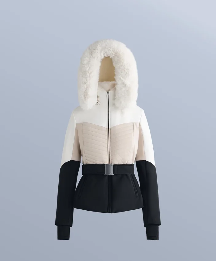 Chaqueta acolchada de esquí Primaloft® con bloques de color y corte superajustado, resistente al agua Chaqueta acolchada de esquí Primaloft® con bloques de color y corte superajustado, resistente al agua