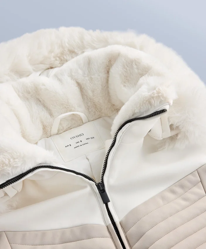 Chaqueta acolchada de esquí Primaloft® con bloques de color y corte superajustado, resistente al agua Chaqueta acolchada de esquí Primaloft® con bloques de color y corte superajustado, resistente al agua