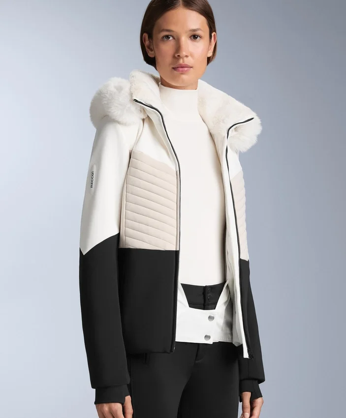 Chaqueta acolchada de esquí Primaloft® con bloques de color y corte superajustado, resistente al agua Chaqueta acolchada de esquí Primaloft® con bloques de color y corte superajustado, resistente al agua