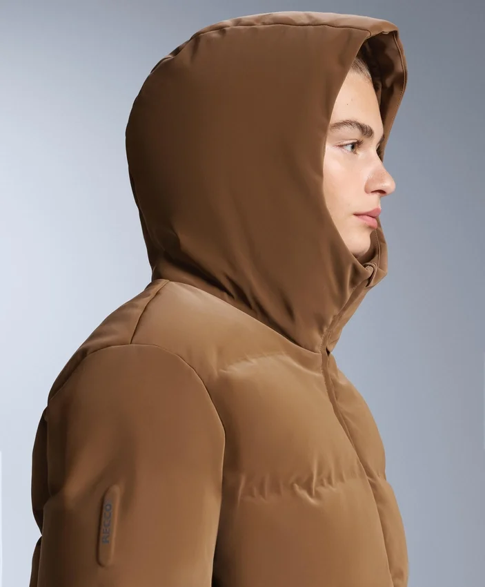 Chaqueta acolchada de satén 80 % plumón y 20 % plumas Minardi Piume Ski, resistente al agua Chaqueta acolchada de satén 80 % plumón y 20 % plumas Minardi Piume Ski, resistente al agua