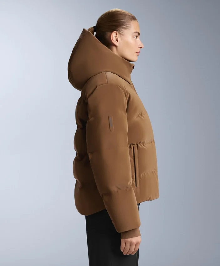 Chaqueta acolchada de satén 80 % plumón y 20 % plumas Minardi Piume Ski, resistente al agua Chaqueta acolchada de satén 80 % plumón y 20 % plumas Minardi Piume Ski, resistente al agua