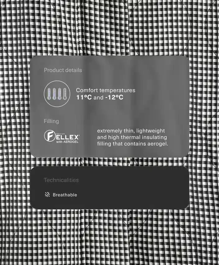 Chaqueta acolchada Fellex® Aerogel Gingham Chaqueta acolchada Fellex® Aerogel Gingham