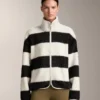 Chaqueta bomber de imitación de piel de oveja a rayas