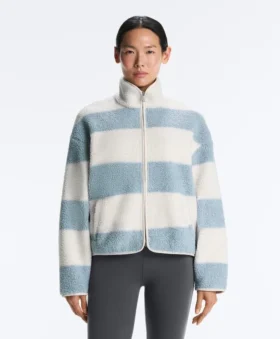 Chaqueta bomber de imitación de piel de oveja a rayas