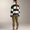 Chaqueta bomber de imitación de piel de oveja a rayas