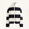 Chaqueta bomber de imitación de piel de oveja a rayas