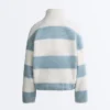 Chaqueta bomber de imitación de piel de oveja a rayas