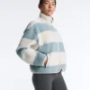 Chaqueta bomber de imitación de piel de oveja a rayas