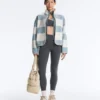Chaqueta bomber de imitación de piel de oveja a rayas