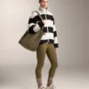 Chaqueta bomber de imitación de piel de oveja a rayas