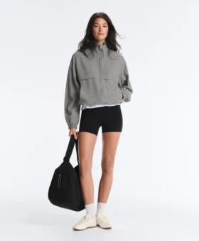 Chaqueta bomber de mezcla de lyocell con estampado de cuadros vichy