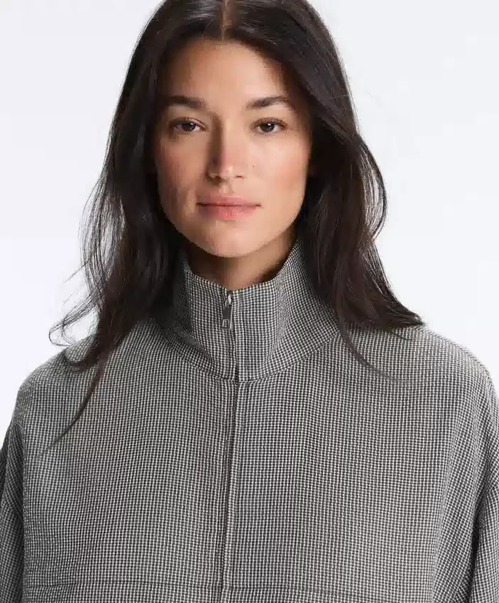 Chaqueta bomber de mezcla de lyocell con estampado de cuadros vichy Chaqueta bomber de mezcla de lyocell con estampado de cuadros vichy