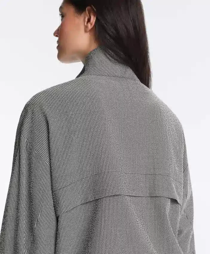 Chaqueta bomber de mezcla de lyocell con estampado de cuadros vichy Chaqueta bomber de mezcla de lyocell con estampado de cuadros vichy
