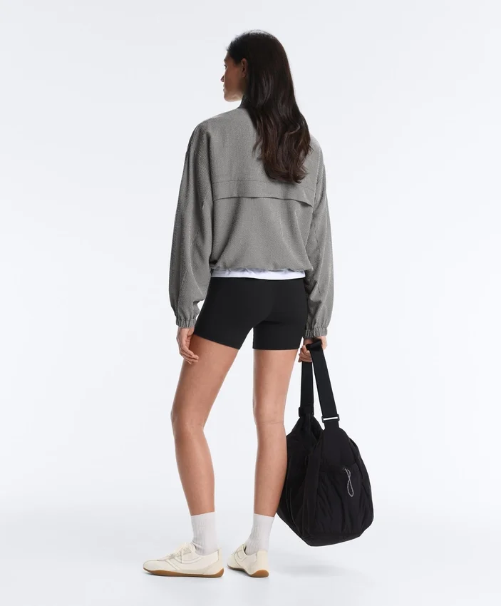 Chaqueta bomber de mezcla de lyocell con estampado de cuadros vichy Chaqueta bomber de mezcla de lyocell con estampado de cuadros vichy