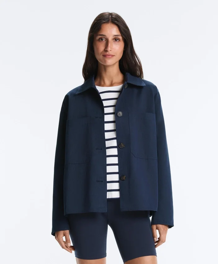 Chaqueta con bolsillos de mezcla de algodón Chaqueta con bolsillos de mezcla de algodón