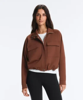 Chaqueta con bolsillos de piqué de algodón