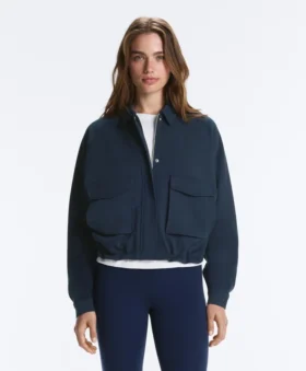 Chaqueta con bolsillos de piqué de algodón