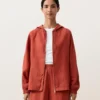 Chaqueta con capucha 100 % lino